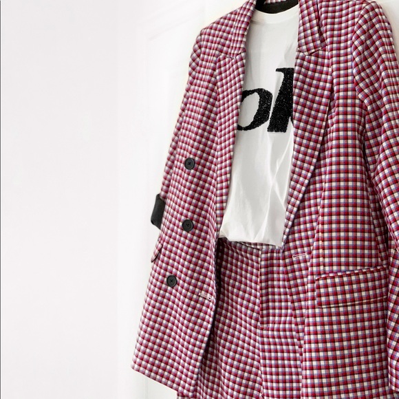 Checkerboard Statement Suit Jacket - Picture 3 of 12